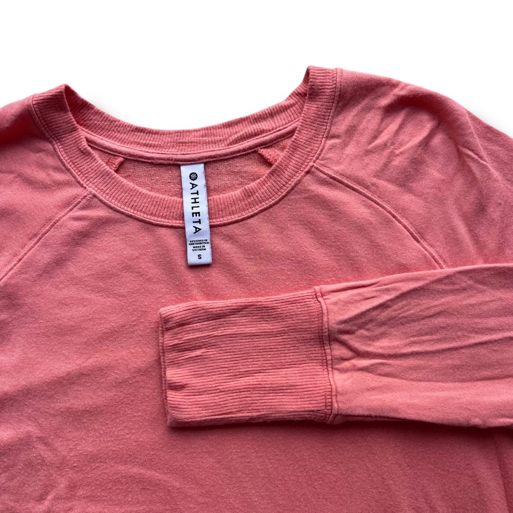 Athleta Women S Coral Orange Modal Blnd Raglan Mindset Sweatshirt 472751-45 Cozy